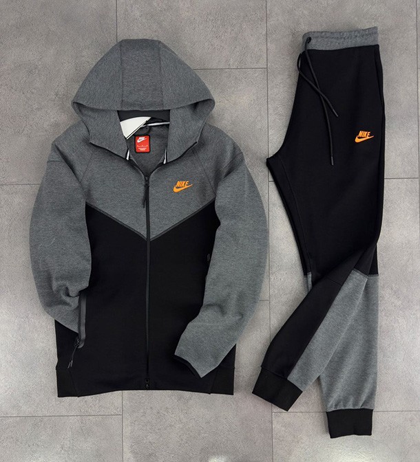 ست سویشرت شلوار NIKE TECH 2025 رنگ مشکی ذغالی سایز M (طرح 2023)